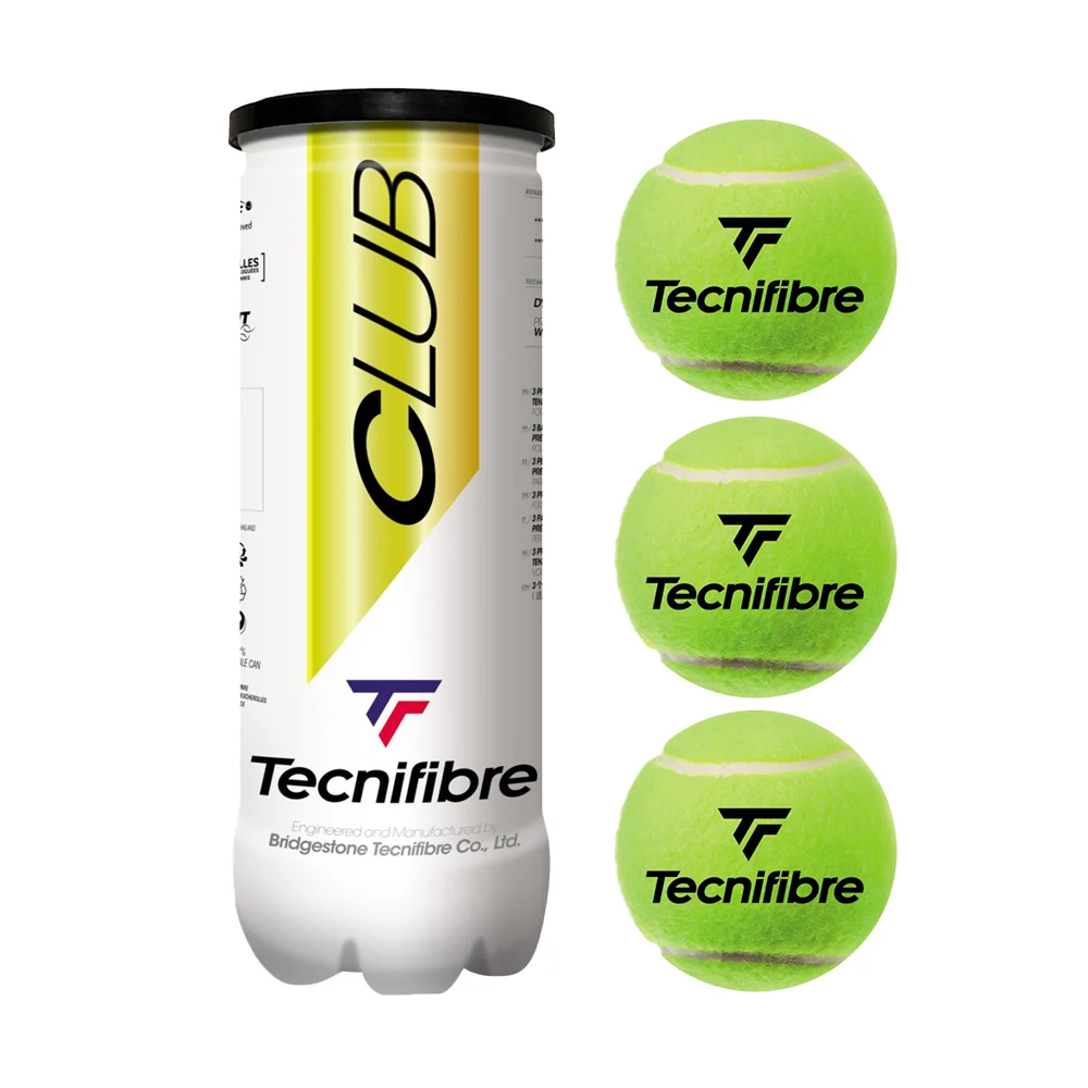 Tubo Bola de T&ecirc;nis Club com 3 Unidades Amarelo Tecnifibre