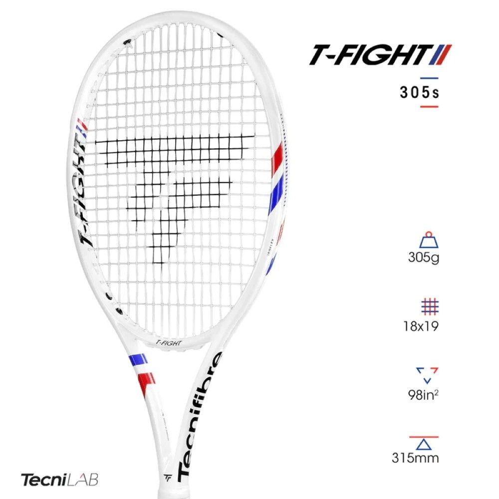 Raquete de T&ecirc;nis T-Fight V2 305S Isoflex Branco Tecnifibre Branco